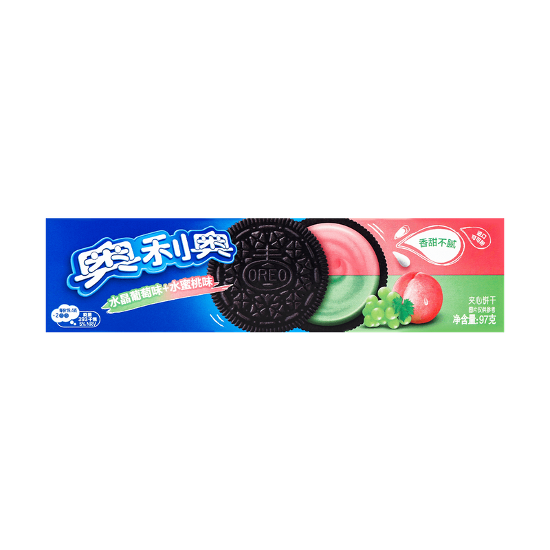 Oreo Chocolate Sandwich Cookies with Grape & Peach Cream 97g