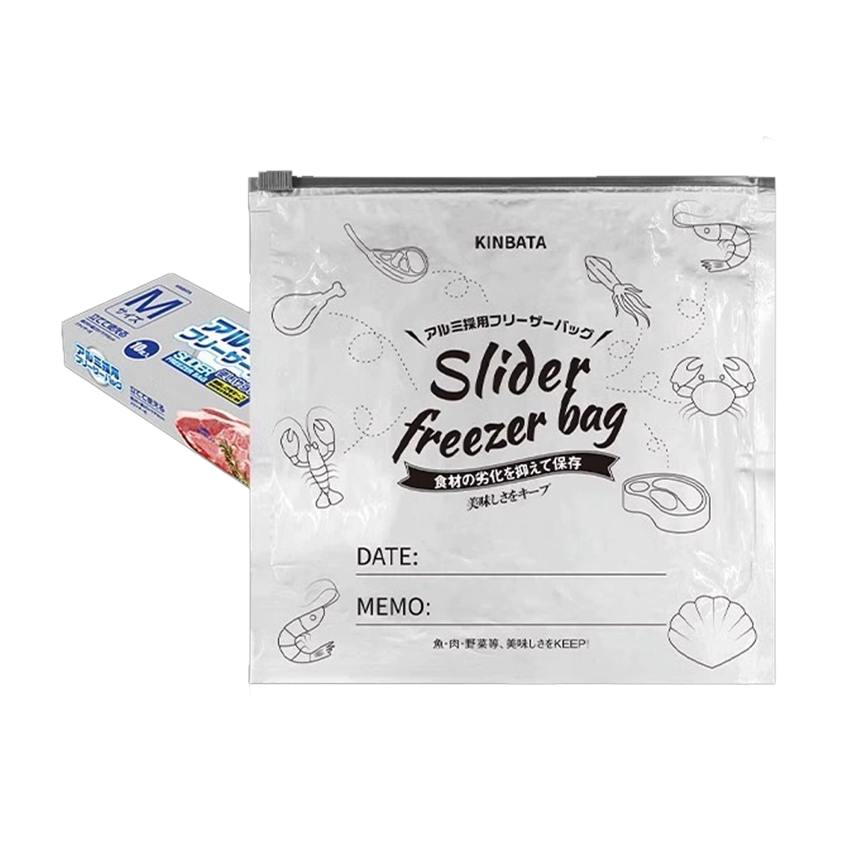 KINBATA 铝箔保鲜袋 (中号) - KINBATA Aluminum Foil Storage Bag, Medium (W26 × H25 × D8 CM) 10 Count