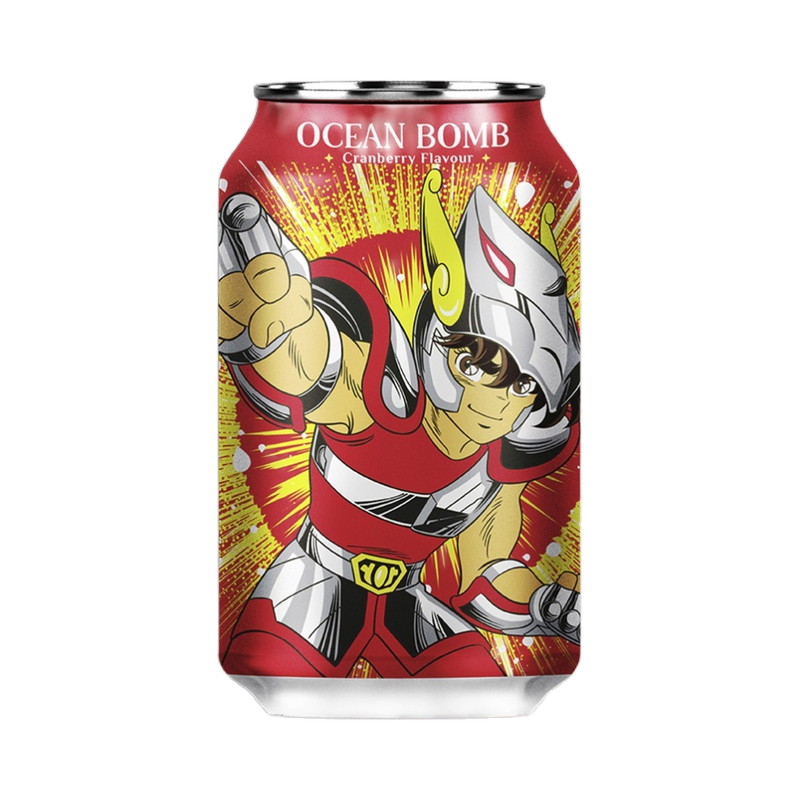 Ocean Bomb Saint Seiya Sparkling Water Cranberry Flavor 330ml