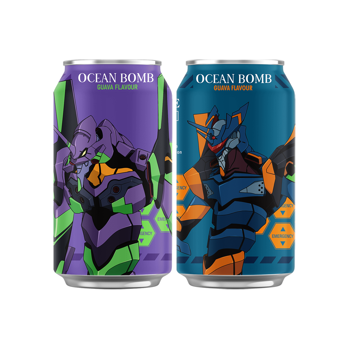 Ocean Bomb Evangelion Sparkling Water Guava Flavor(Mixed Design) 330ml