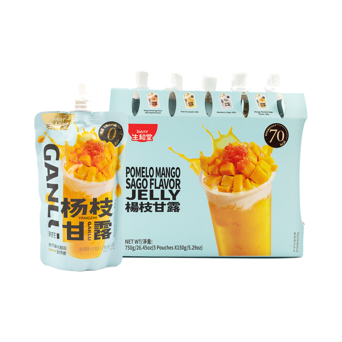 Sunity Pomelo Mango Sago Flavor Jelly (Mango Flavor) 150g*5bags