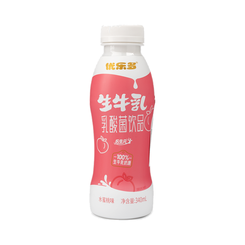Youleduo Raw Milk Lactobacillus Drink (Peach Flavor) 340ml