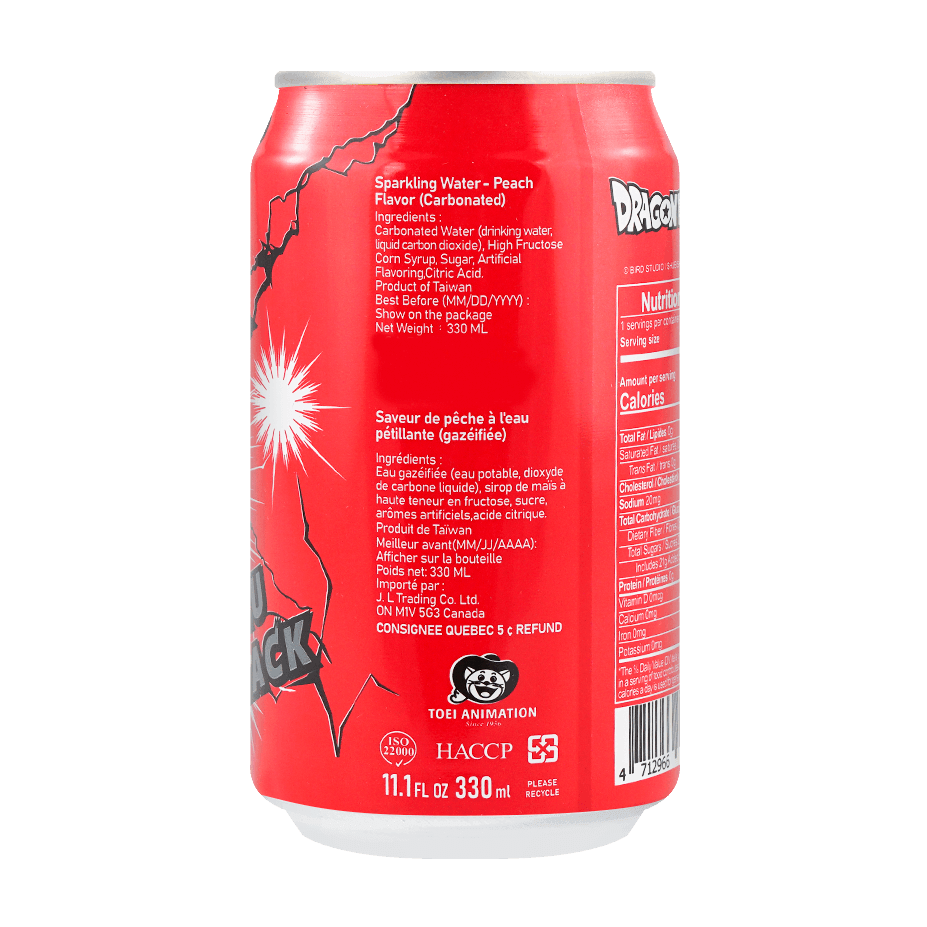 OCEAN BOMB Dragonball Peach Flavor Sparkling Water 330ml