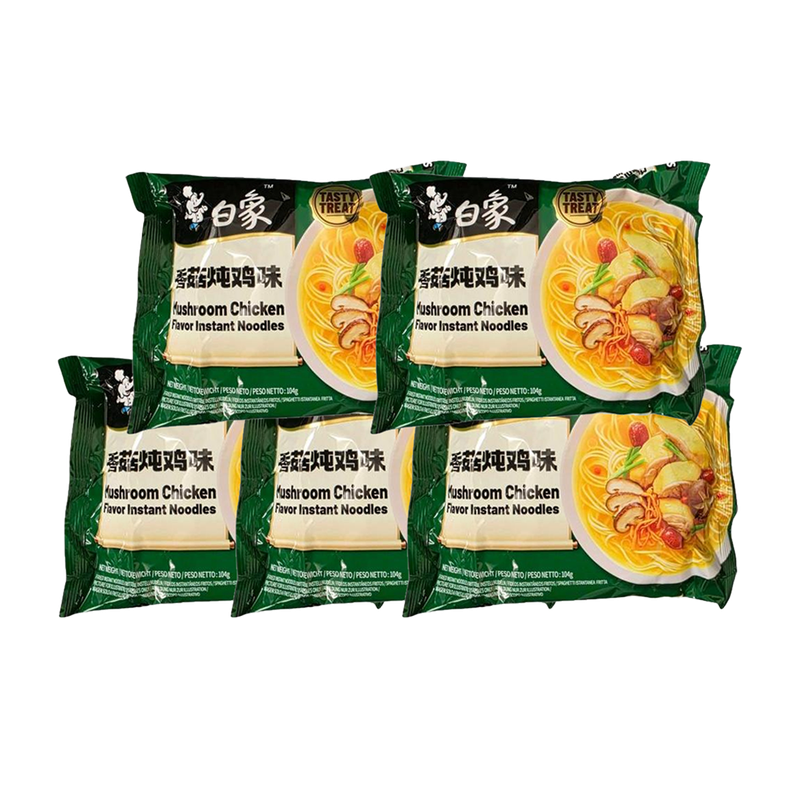 Baixiang Tasty Treat Mushroom Chicken Flavor Instant Noodles (5 Packs) 104g*5