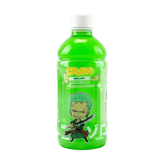 CRAVI One Piece Melon Juice with Coconut Jelly 350ml (Contains 30% Juice)