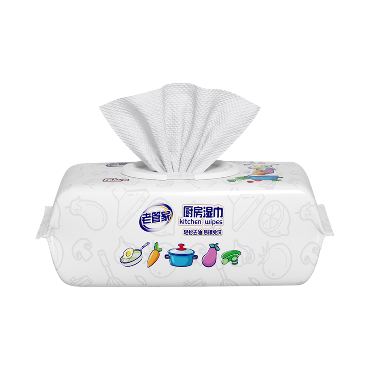 老管家 厨房湿巾 - Laoguanjia Kitchen Wipes 80 Count