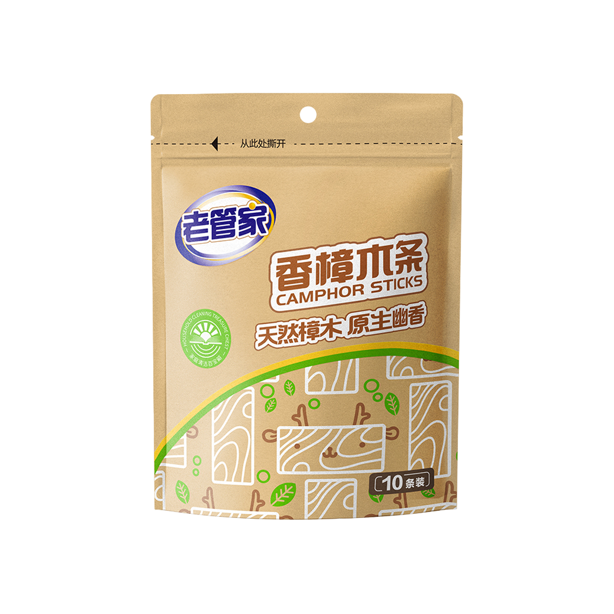 老管家 香樟木块 - Laoguanjia Camphor Sticks 10 Count