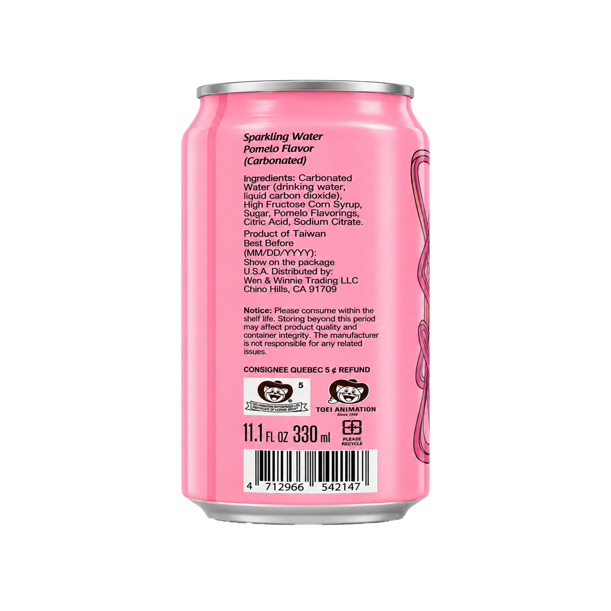 Ocean Bomb Sailor Moon Sparkling Water Pomelo Flavor 330ml