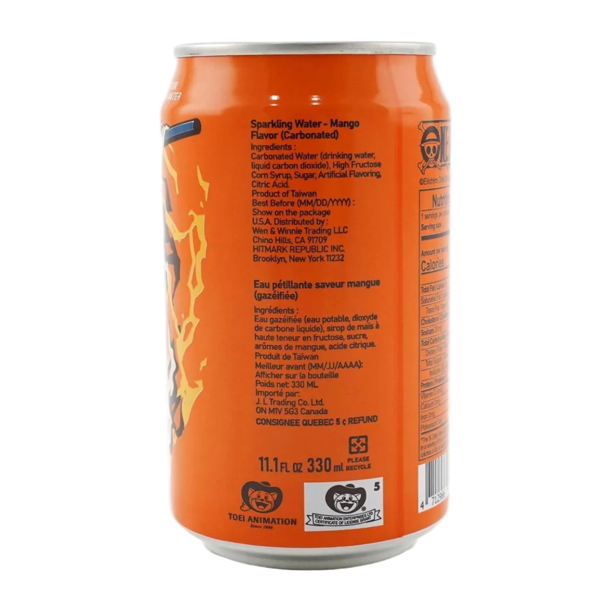 Ocean Bomb One Piece Sparkling Water Mango Flavor 330ml