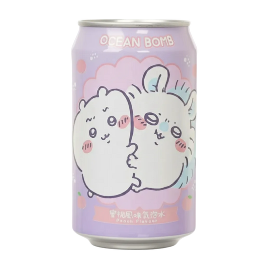 Ocean Bomb Chiikawa Sparkling Water Peach Flavor 330ml