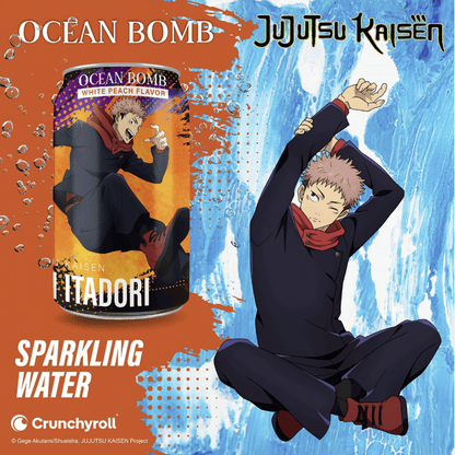 Ocean Bomb Jujutsu Kaisen Sparkling Water White Peach Flavor 330ml (4 Designs)
