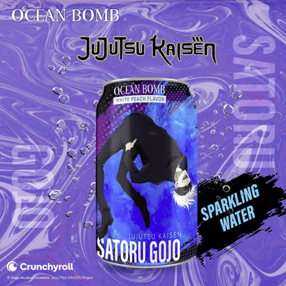 Ocean Bomb Jujutsu Kaisen Sparkling Water White Peach Flavor 330ml (4 Designs)