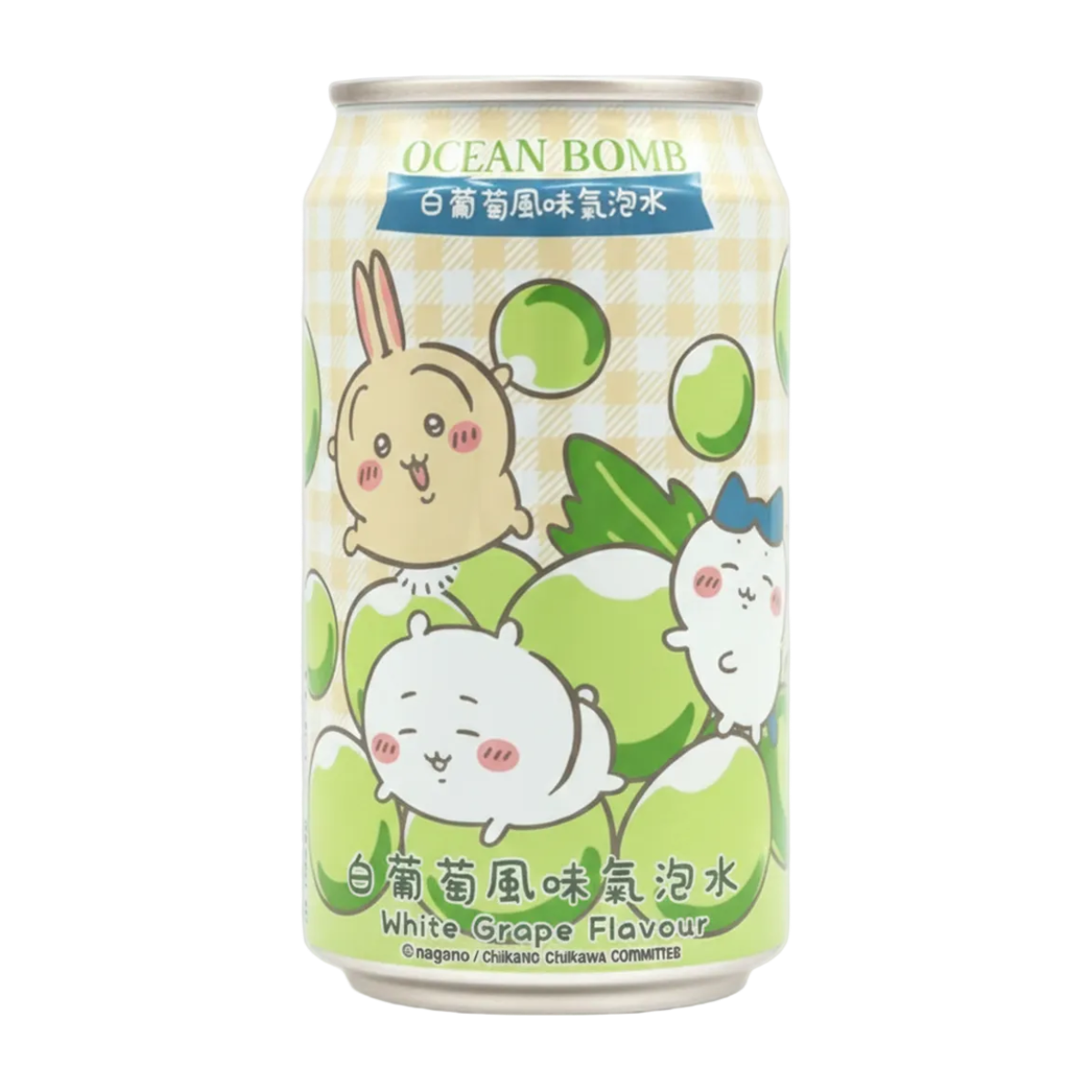 Ocean Bomb Chiikawa Sparkling Water White Grape Flavor 330ml