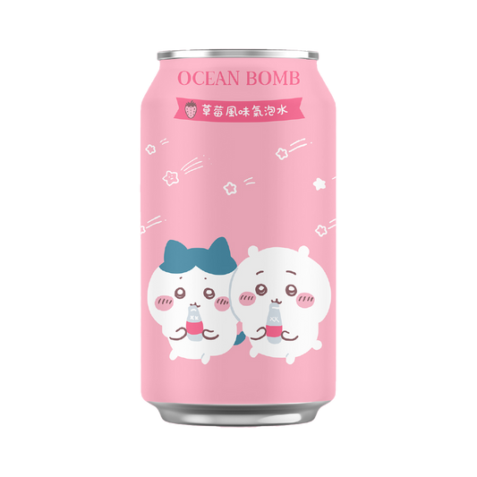 Ocean Bomb 吉伊卡哇 草莓风味气泡水 - Ocean Bomb Chiikawa Sparkling Water Strawberry Flavor 330ml