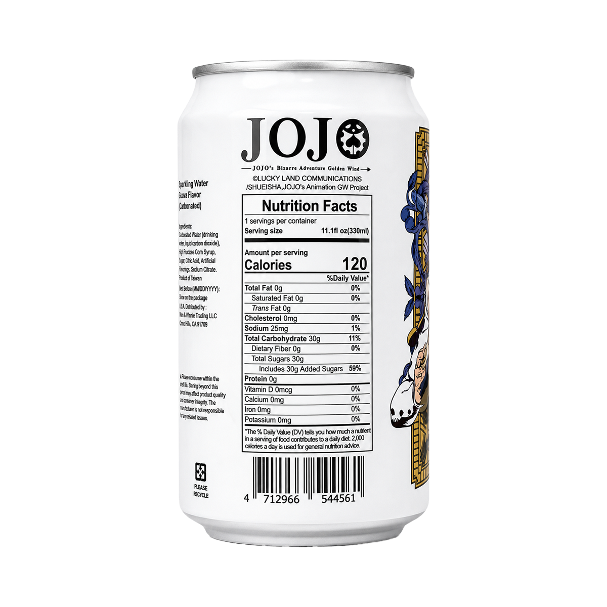 Ocean Bomb JoJo's Bizarre Adventure Sparkling Water Guava Flavor 330ml