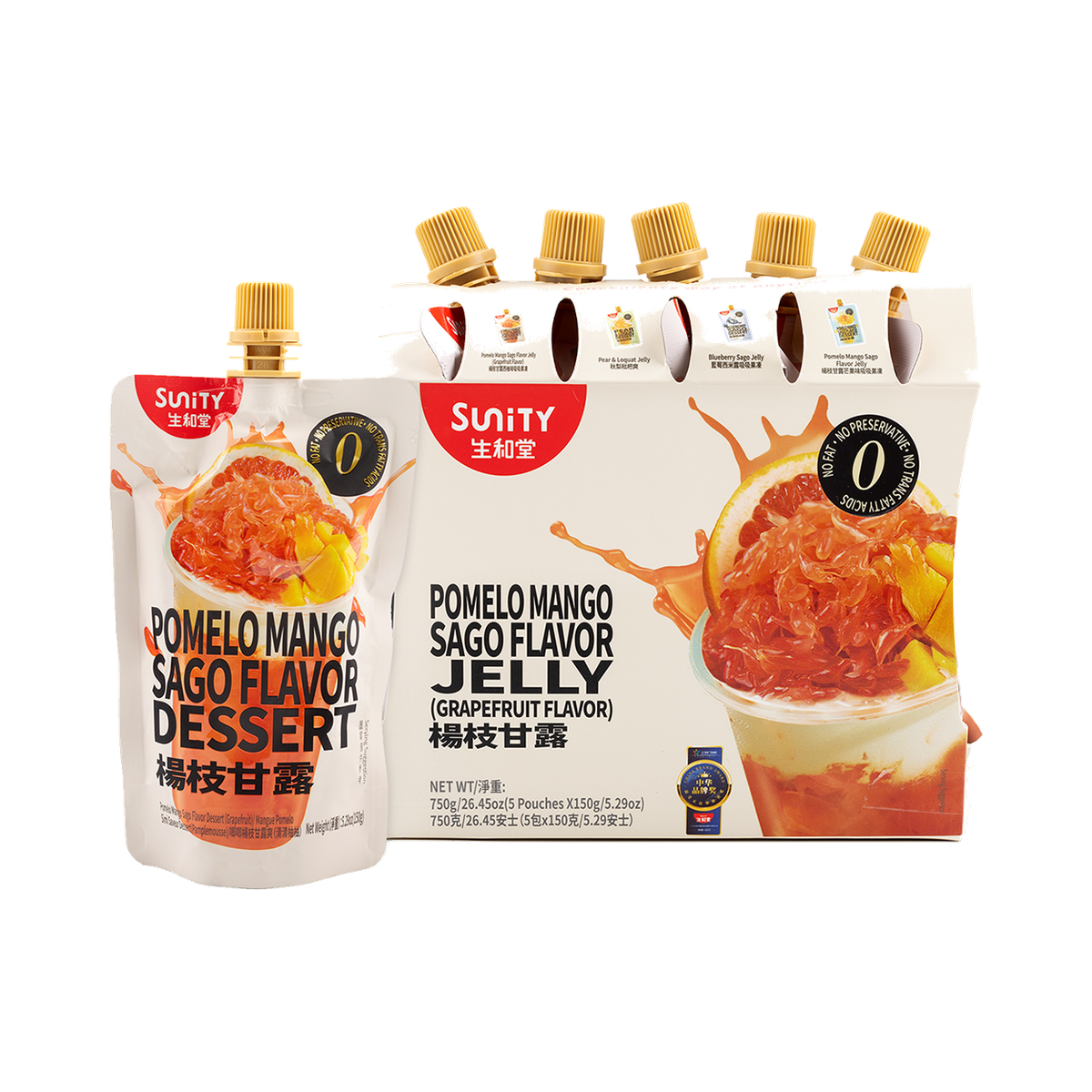 Sunity Pomelo Mango Sago Flavor Jelly (Pomelo Flavor) 150g*5bags