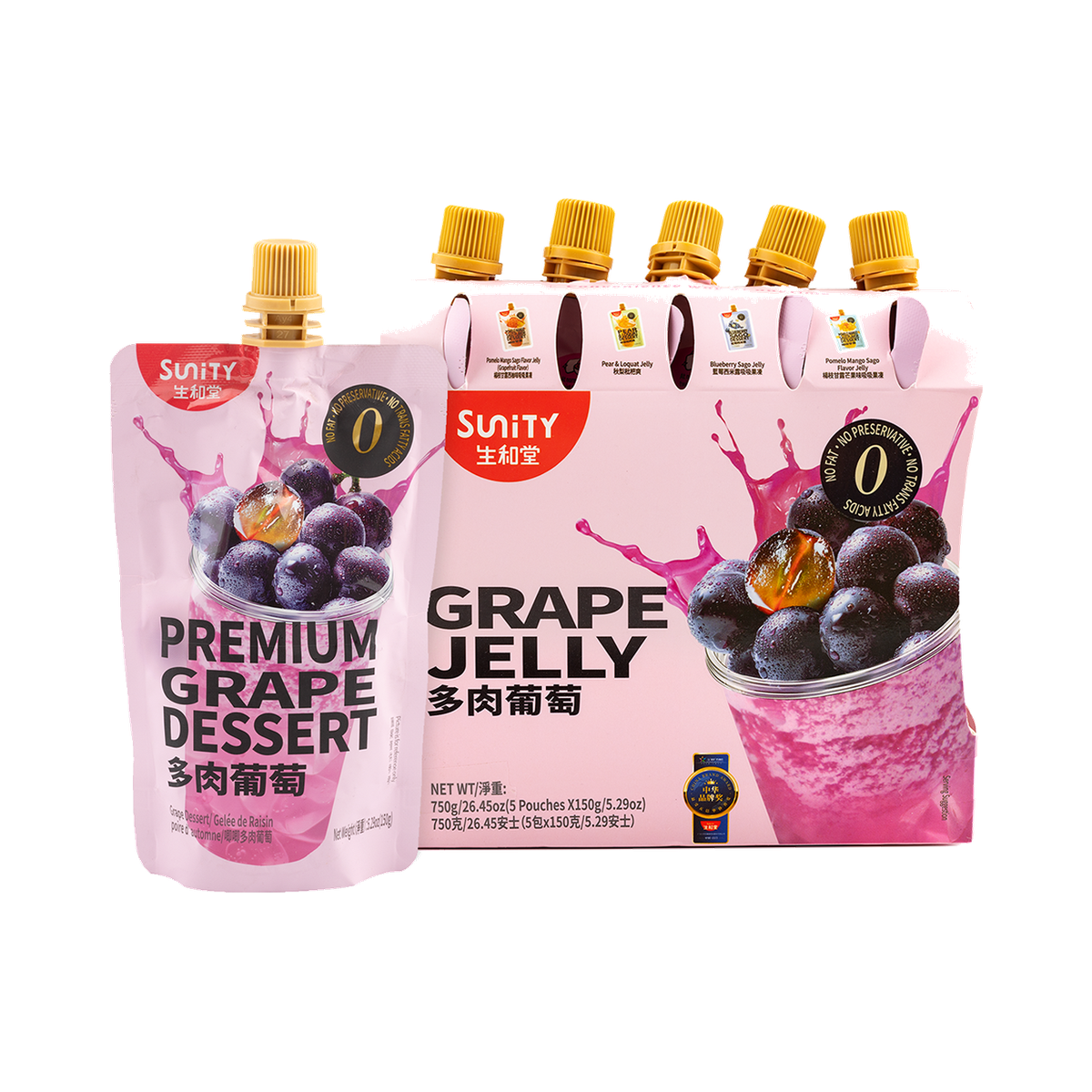 Sunity Grape Flavor Jelly 150g*5bags