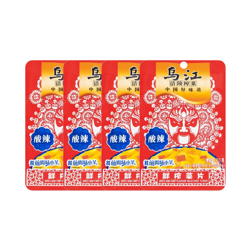 Wujiang Sour & Spicy Flavor Maustard Slice 80g*4