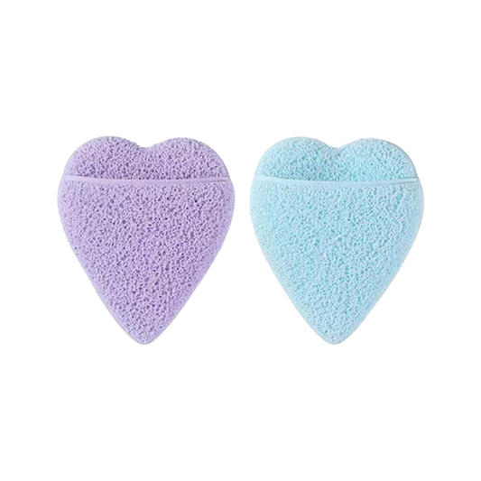 妖制 洗脸粉扑（紫色+蓝色） - Yaozhi Face Wash Puff (Purple + Blue) 2 Count