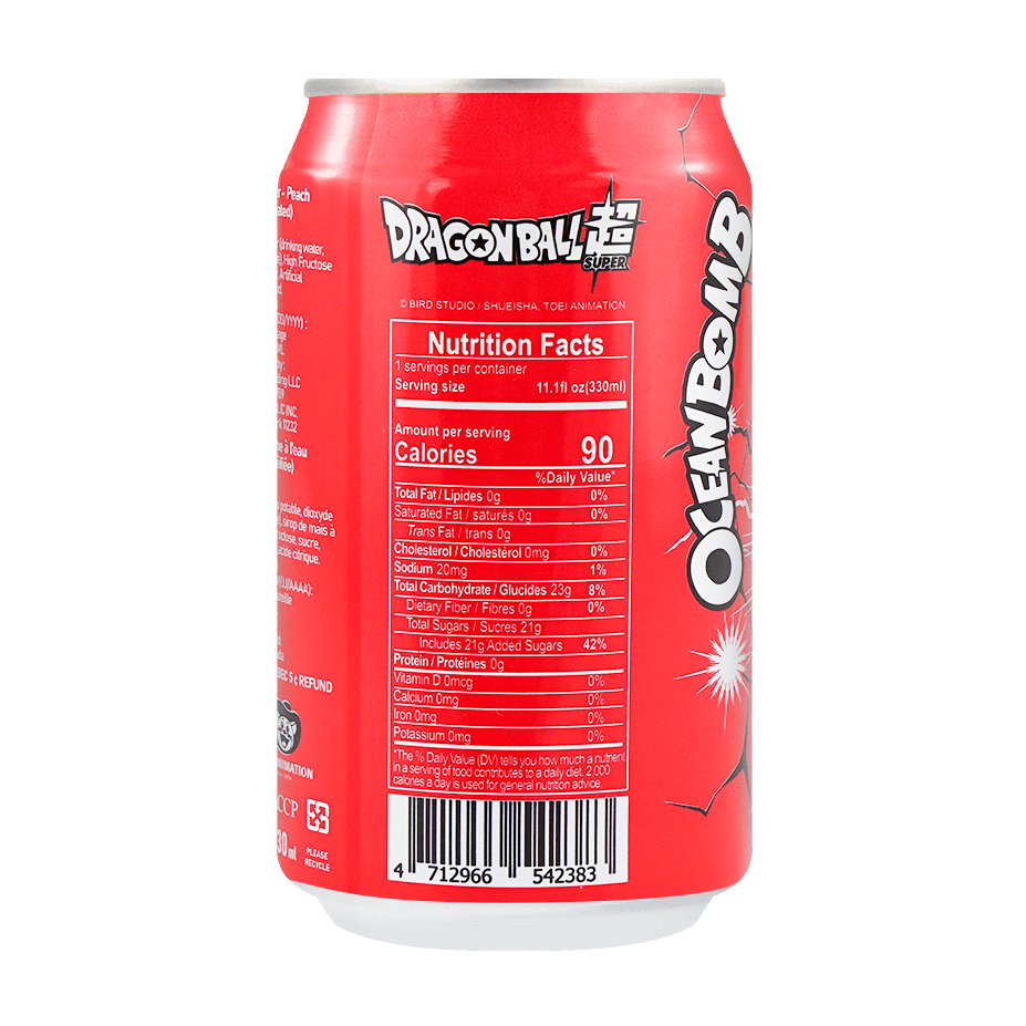 OCEAN BOMB Dragonball Peach Flavor Sparkling Water 330ml